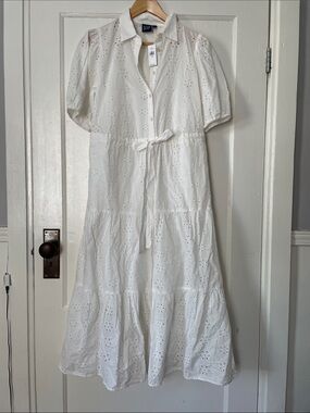 NWT Gap Eyelet Tiered Midi Dress-small